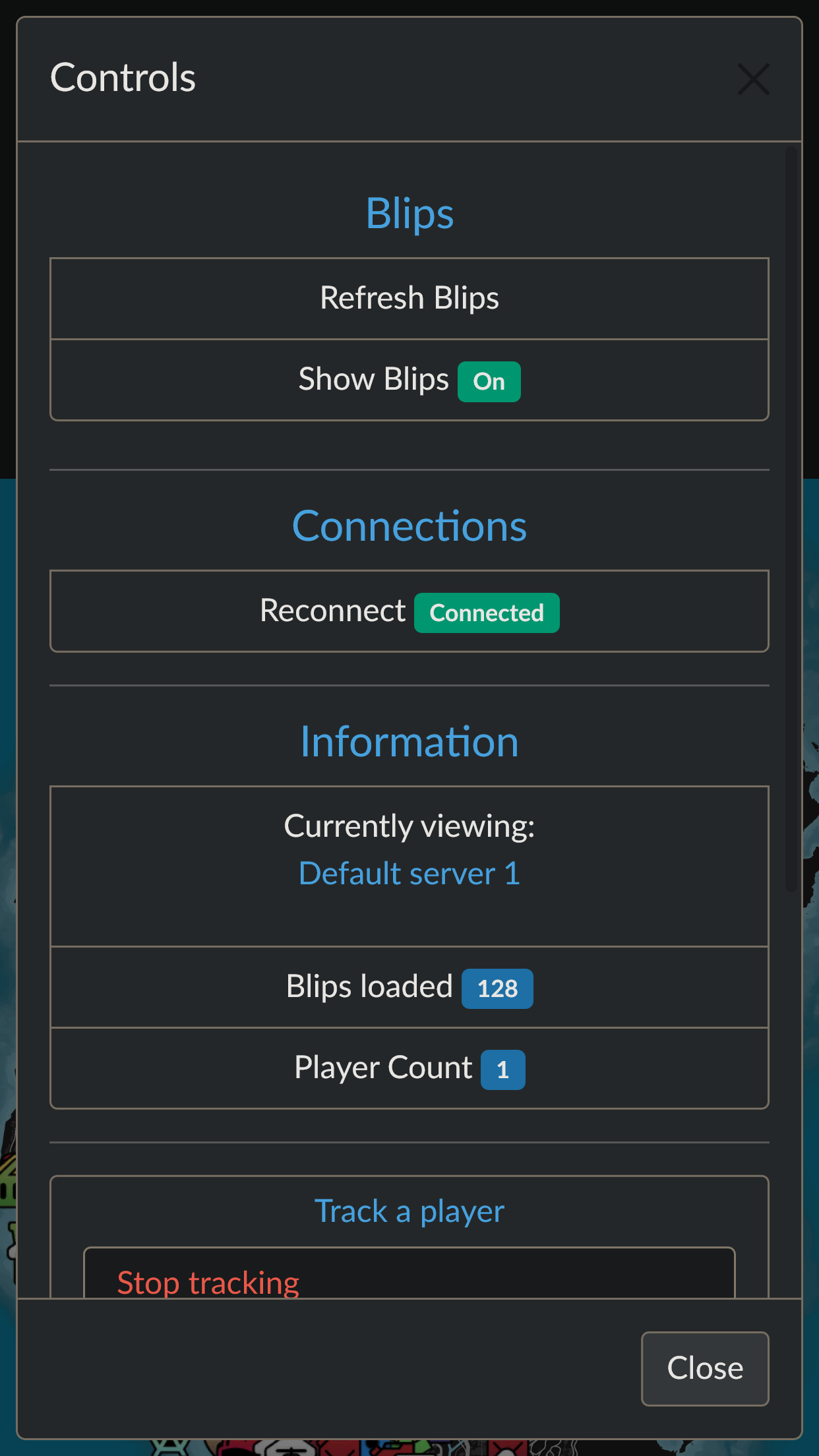Control Modal - Mobile